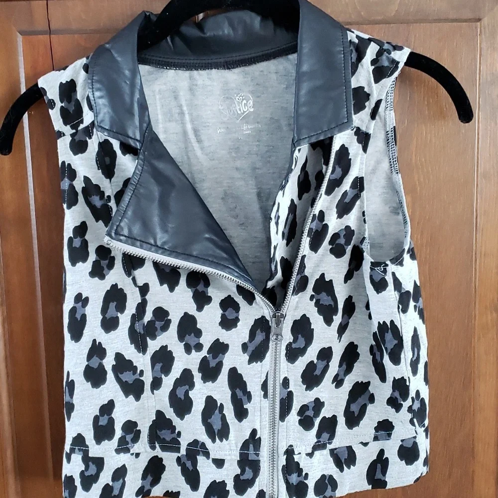 Justice Zip Vest with Faux Leather Trim